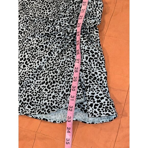 Parker Rhea Long-Sleeve Leopard Print Ruched Mini Dress Women's Size XS - Picture 8 of 10